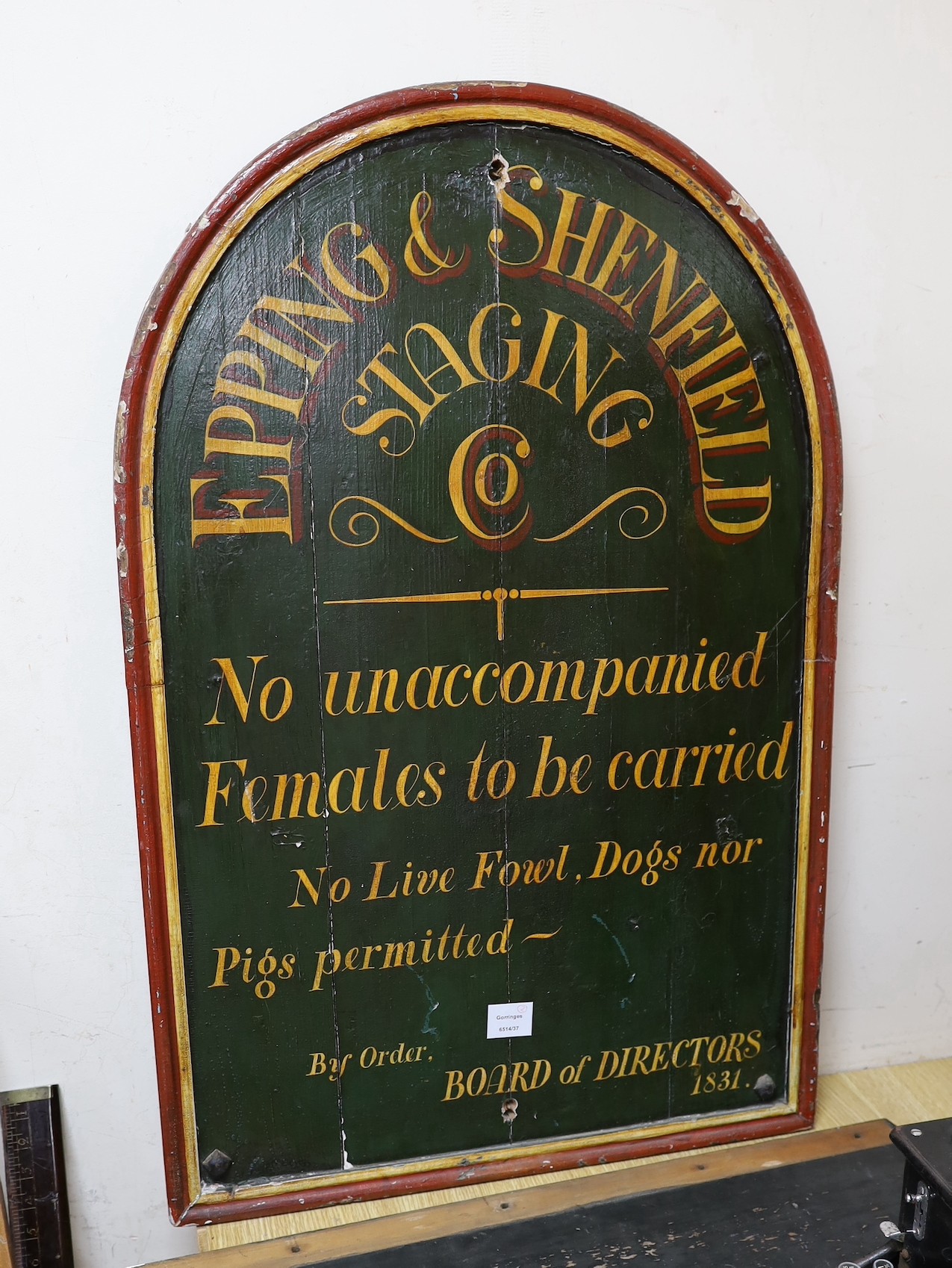 An Epping & Shenfield Staging Co sign and one other sign (2) largest 93x60cm